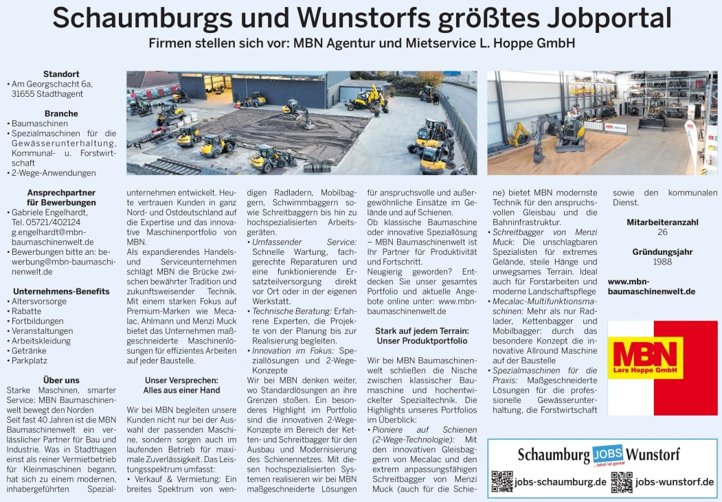 MBN Firmenvorstellung im Schaumburger Wochenblatt